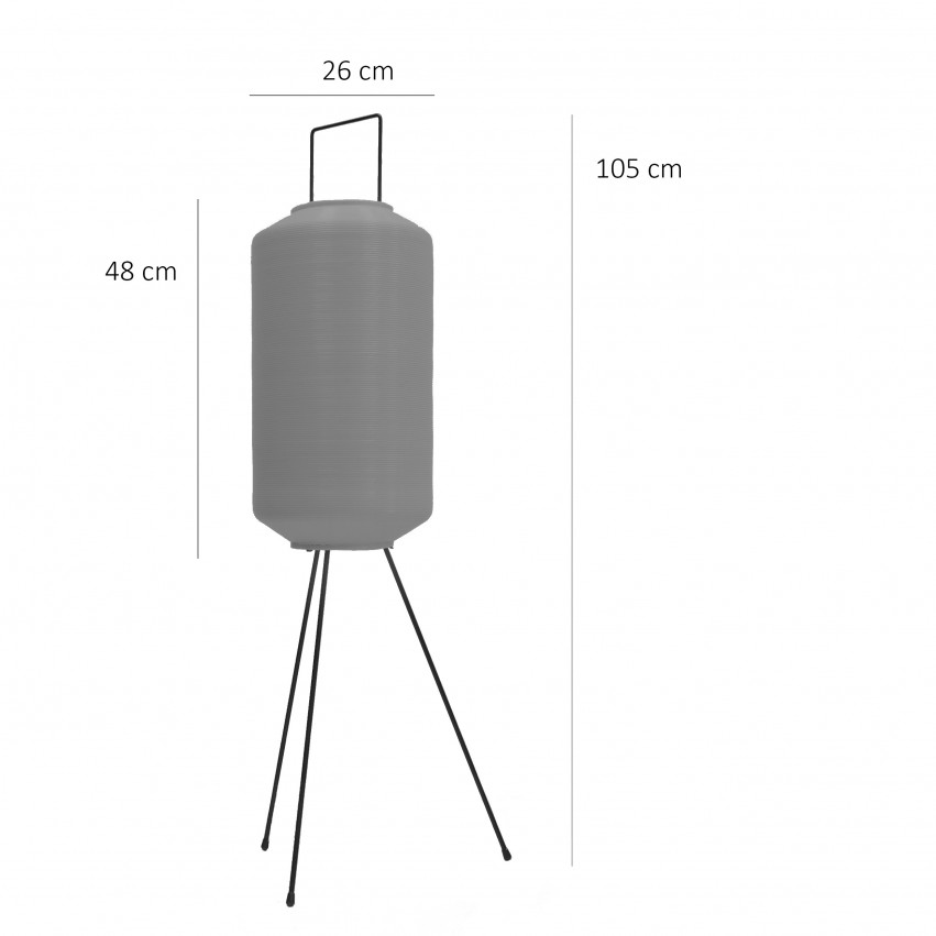 Lampadaire tripode en Rotaflex - Dimensions