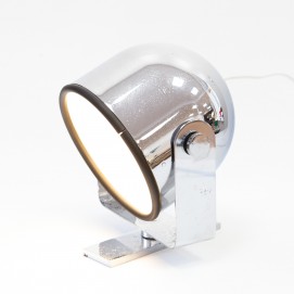 Spot à poser chromé et verre sablé des années 1970 - Prisunic - Lampe close