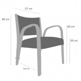 Dimensions du fauteuil Bow-Wood no 1 de Steiner