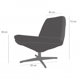 Dimensions : chauffeuse pivotante sur piètement chromé