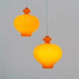Suspension en verre orange Oplight 5171 de Jakobsson pour Markaryd