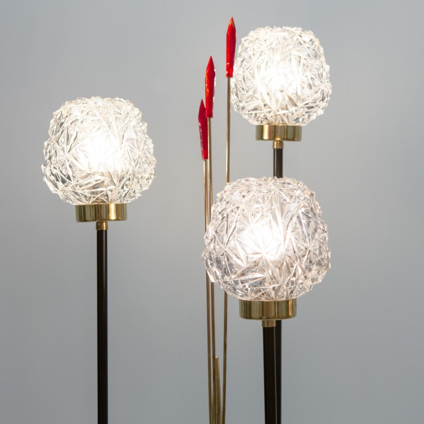 Lampadaire tricéphale des années 1950