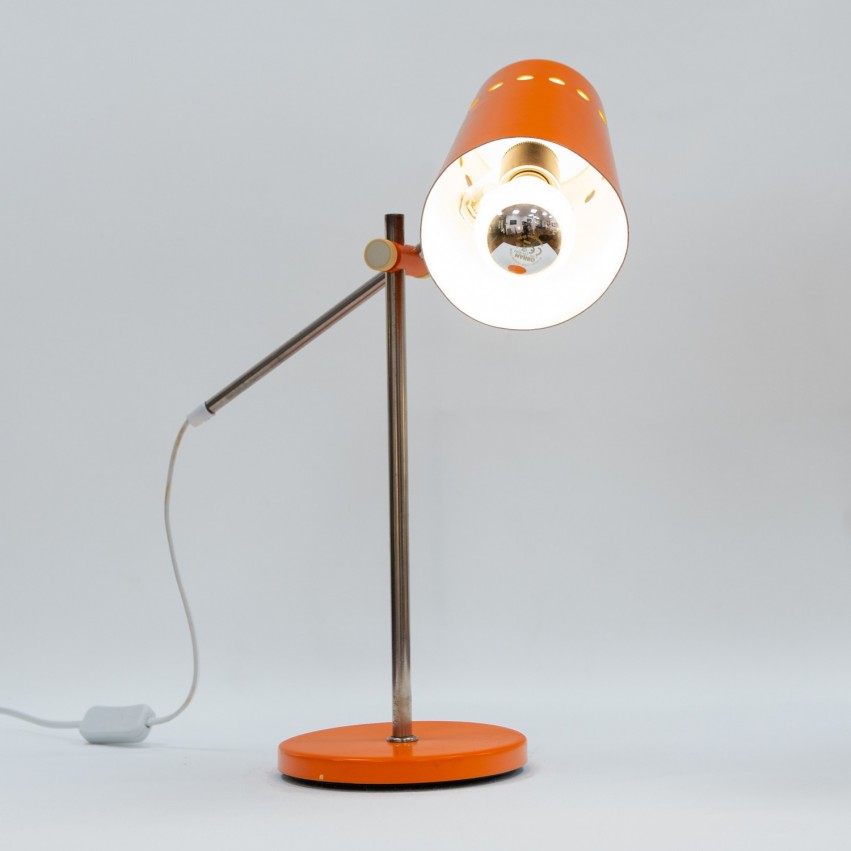 Lampe de bureau articulée en tôle laquée et Plexiglas