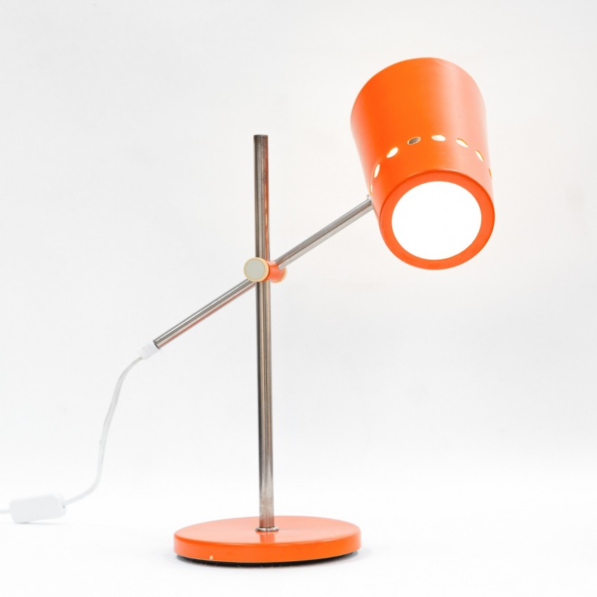 Lampe de bureau articulée en tôle laquée et Plexiglas