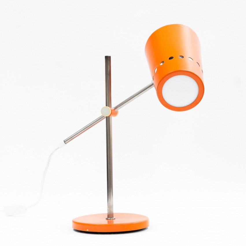 Lampe de bureau articulée en tôle laquée et Plexiglas