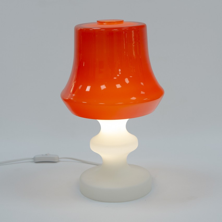 Lampe en verre orange des années 70