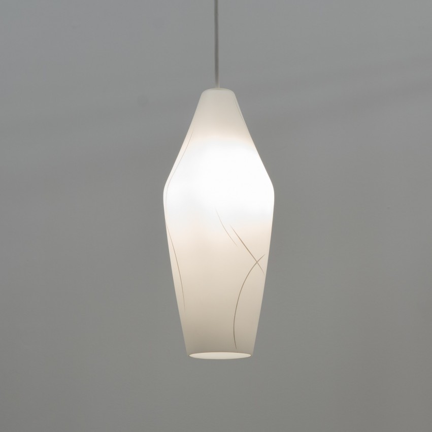 Suspension hexagonale en verre des années 1950