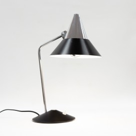 Lampe de bureau noir et chrome des années 1960 - Helo Leuchten