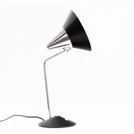 Lampe de bureau noir et chrome des années 1960