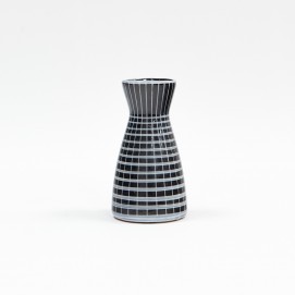 Petit vase diabolo bleu des années 1960