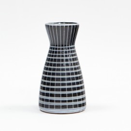 Petit vase diabolo bleu des années 1960