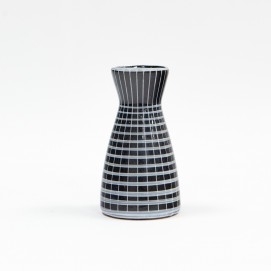 Petit vase diabolo bleu des années 1960