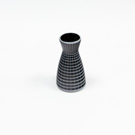 Petit vase diabolo bleu des années 1960