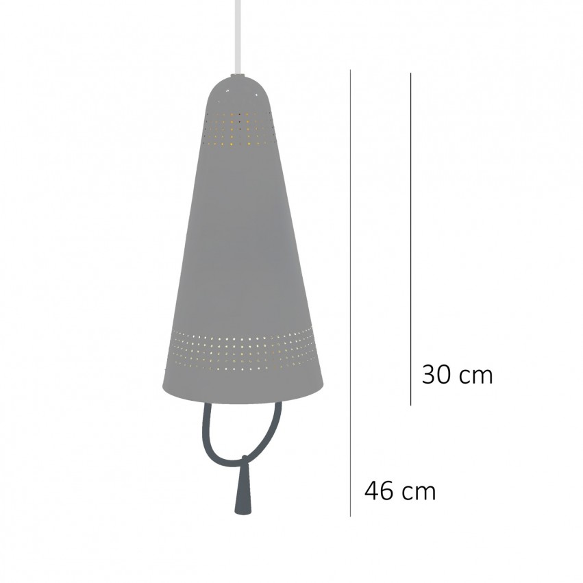 Suspension conique en tôle perforée des années 1950