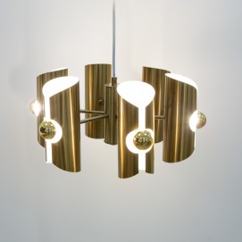 Lustre en inox doré