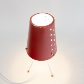 Lampe tripode des années 1950 en tôle perforée