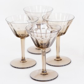 Service à liqueur en cristal fumé