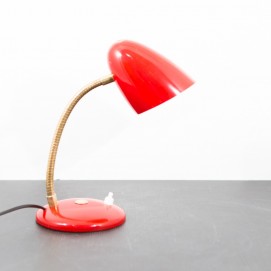 Lampe de chevet/applique vintage rouge et laiton