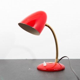 Lampe de chevet/applique vintage rouge et laiton