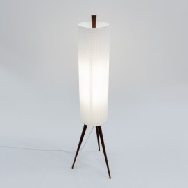 Lampadaire Rocket bois et abat-jour cylindrique