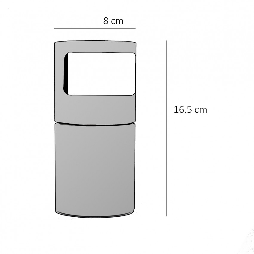 Lampe cylindrique rotative en aluminium - Dimensions