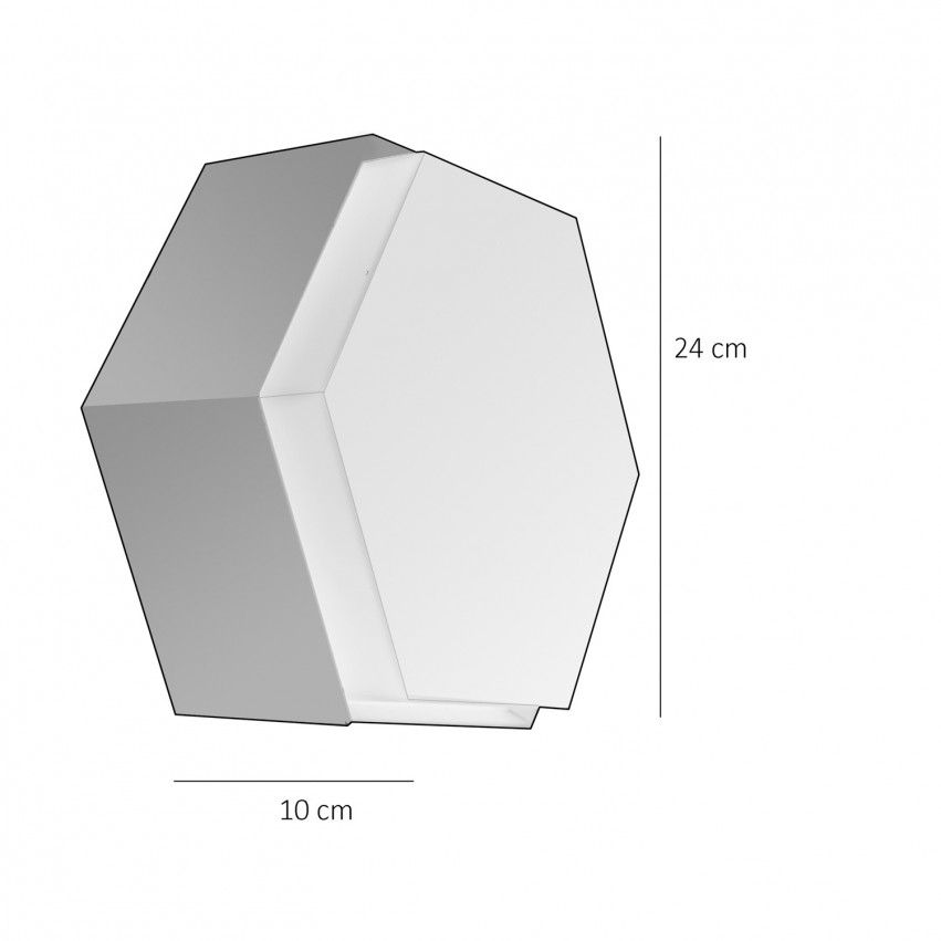 Plafonnier hexagonal Raak 1091 en métal et verre opale