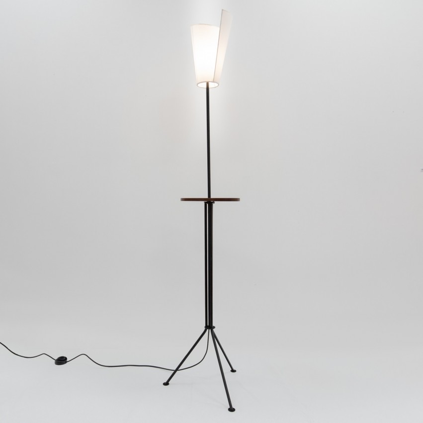 Lampadaire tripode tablette des années 1950