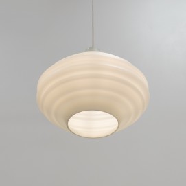 Suspension toupie en verre opale