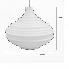 Suspension toupie en verre opale