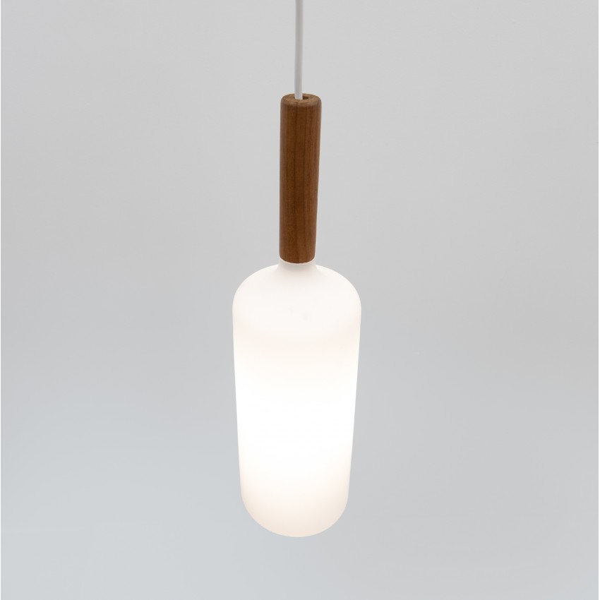 Suspension suédoise en verre et bois