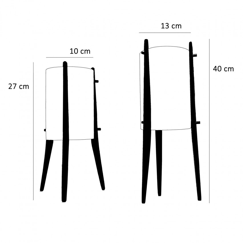 Lampe tripode Alfaplex - Dimensions