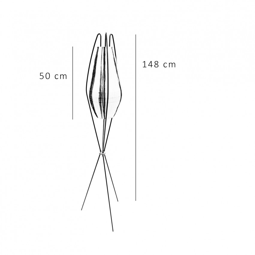 Lampadaire en raphia synthétique - Dimensions