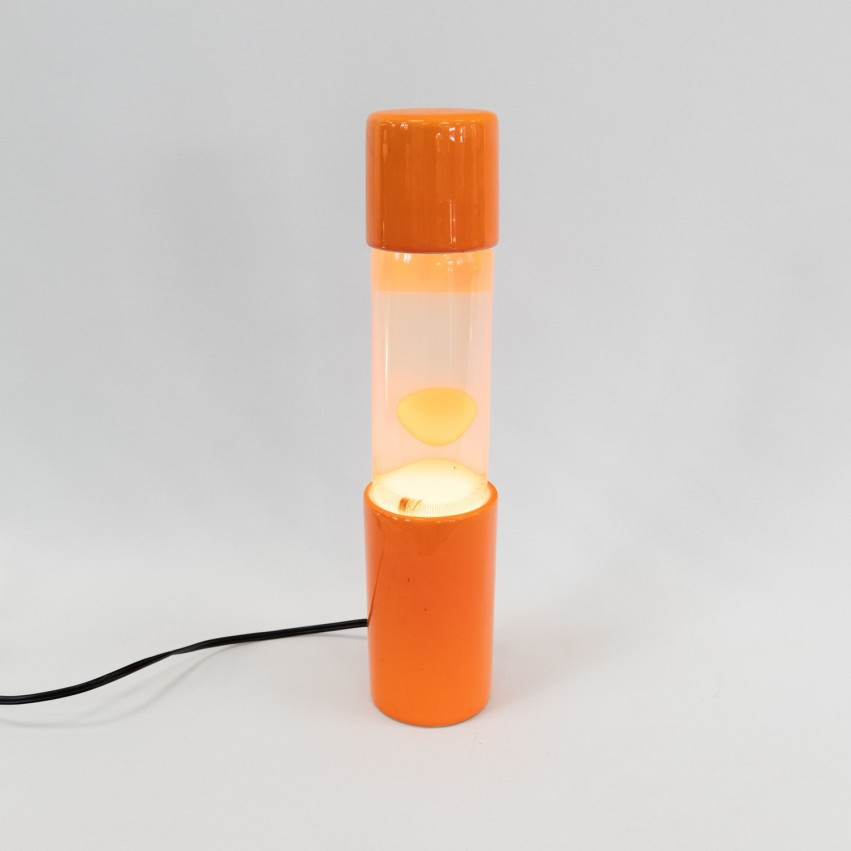 Lampe à lave orange en céramique de Jacques Kostka