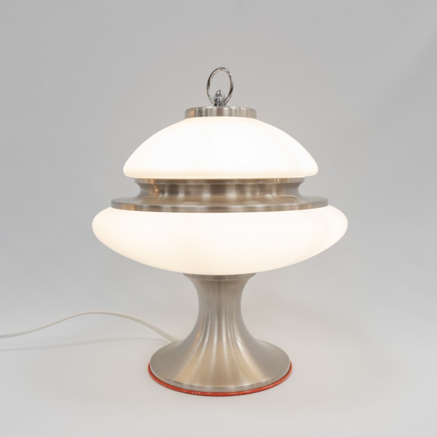 Lampe champignon en verre et aluminium
