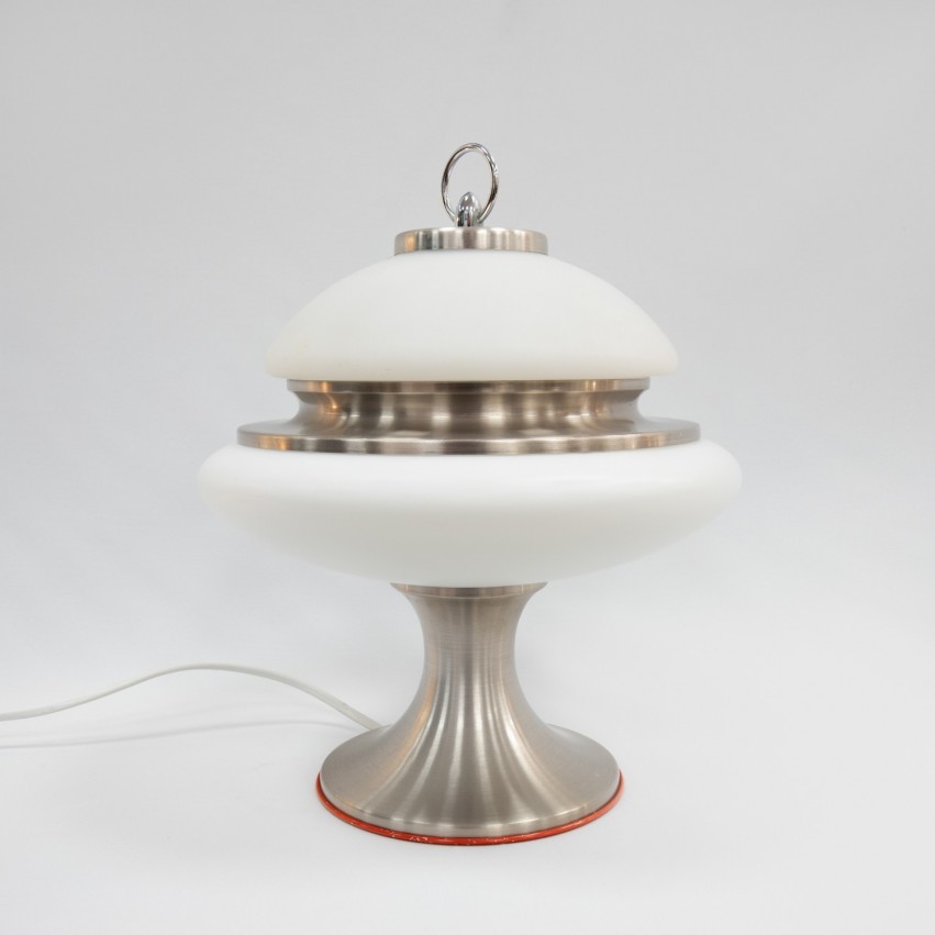Lampe champignon en verre et aluminium