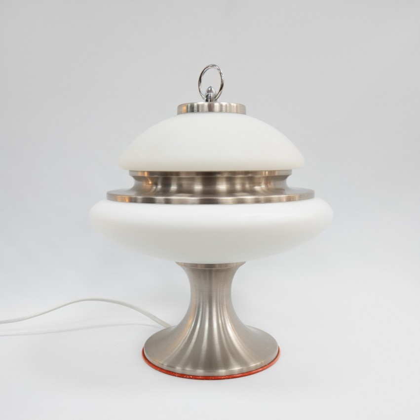 Lampe champignon en verre et aluminium