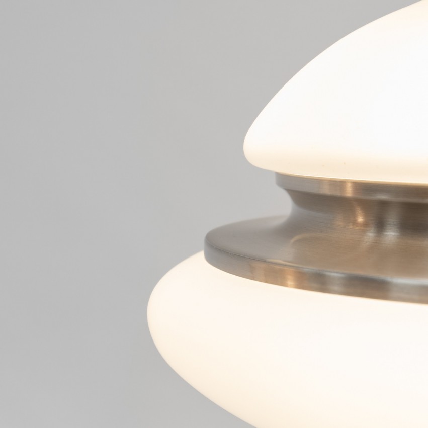 Lampe champignon en verre et aluminium