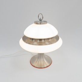 Lampe champignon en verre et aluminium