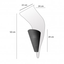 Appliques en tôle perforée à éclairage indirect - Dimensions