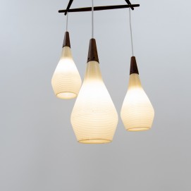 Lustre de suspensions Rotaflex et bois