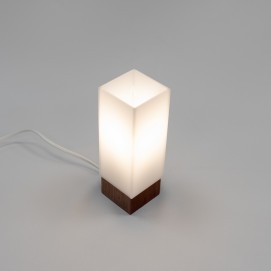 Lampe cube en Plexiglas et bois