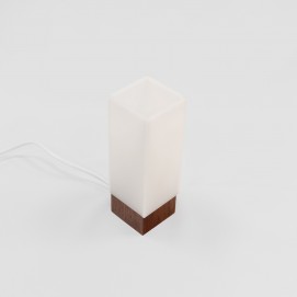 Lampe cubique en Plexiglas et bois