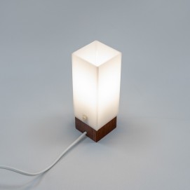Lampe cube en Plexiglas et bois