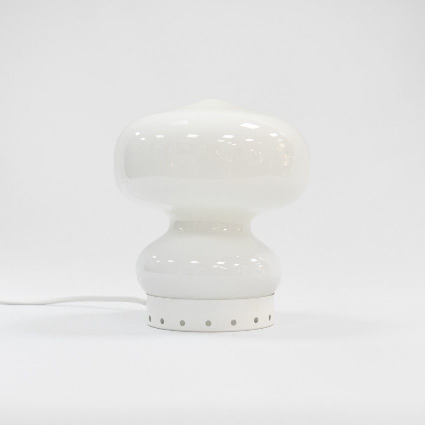 Lampe champignon et verre et métal