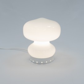 Lampe champignon et verre et métal