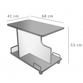 Desserte en bois et Formica