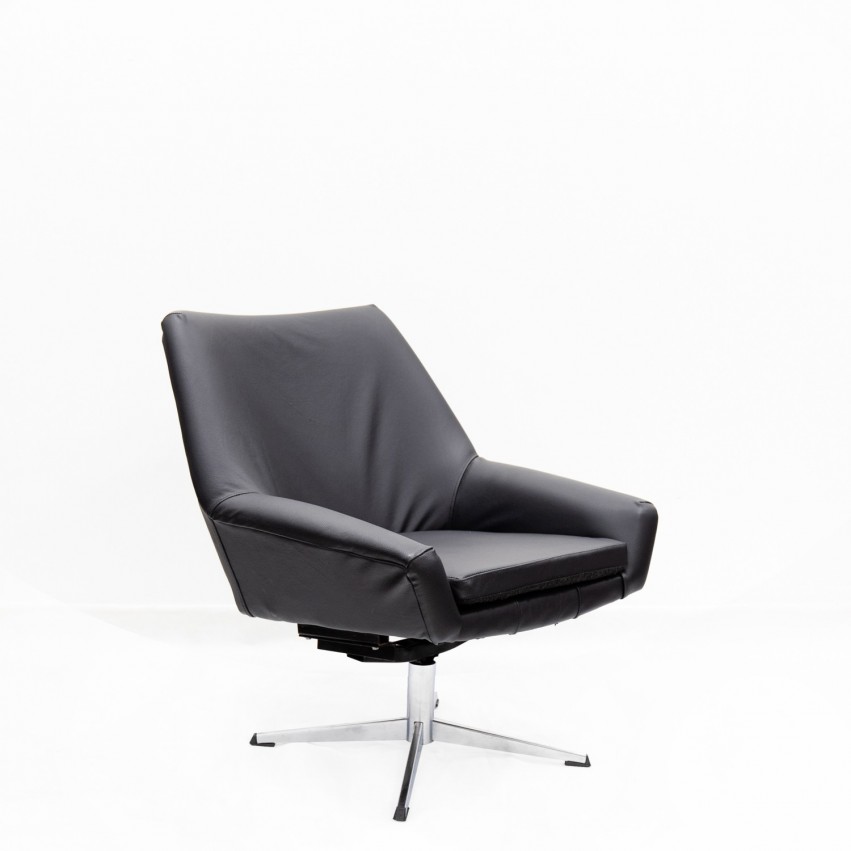 Fauteuil cuir VEB Metallwaren Naumburg