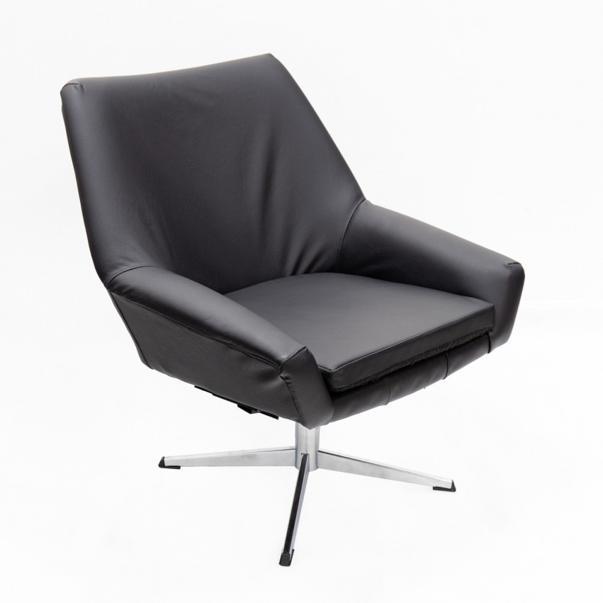 Fauteuil cuir VEB Metallwaren Naumburg