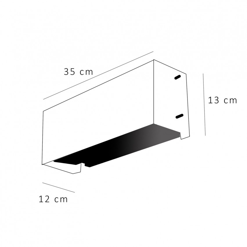 Applique en verre moulé Gandelin 427 - Dimensions