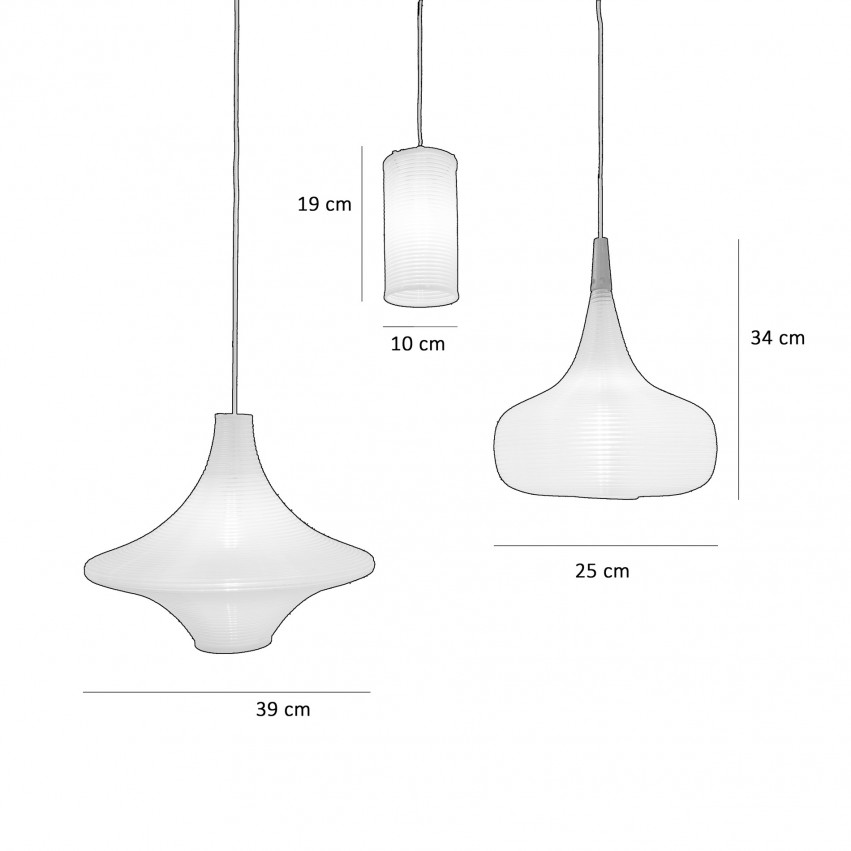 Lustre Rotaflex blanc - Dimensions